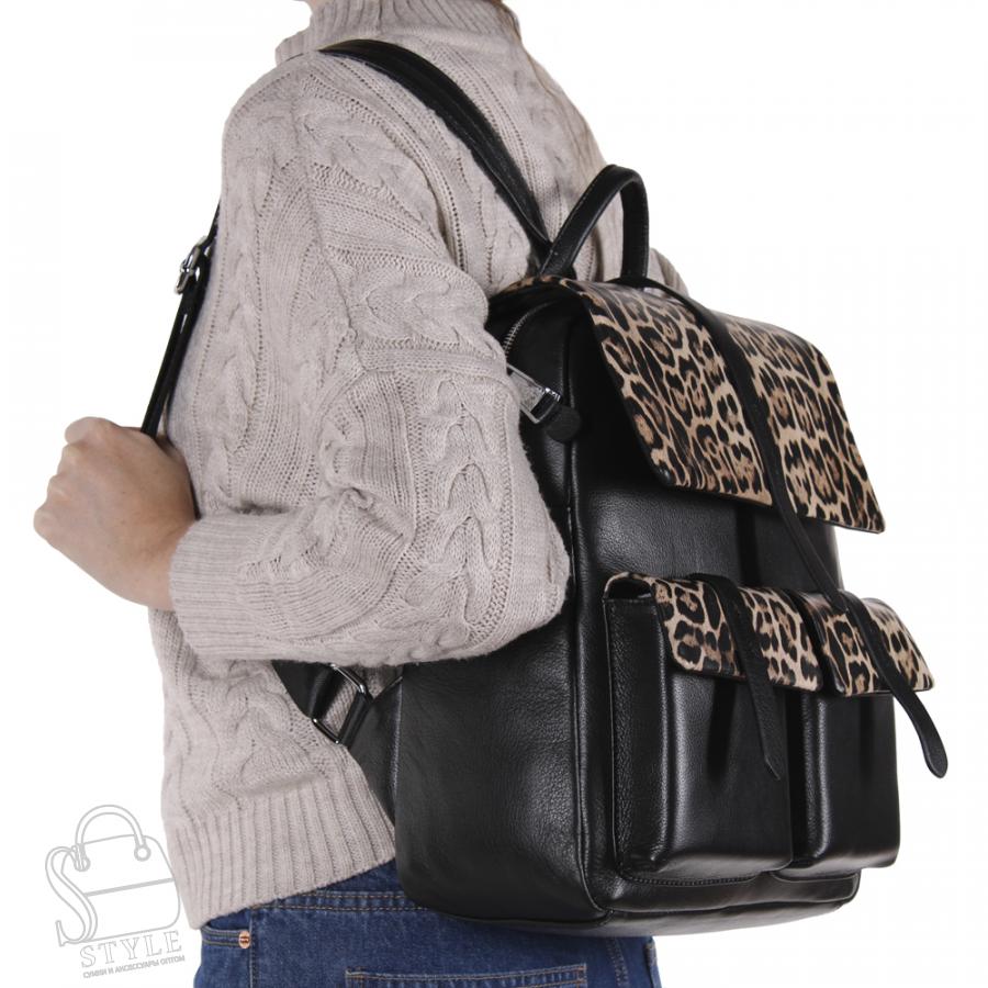 Рюкзак женский кожаный 18297-2 black Polina&Eiterou  в Нижнем Новгороде