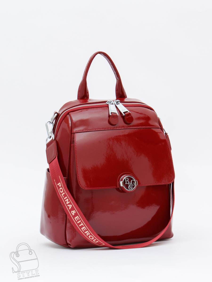 Рюкзак женский кожаный 21023-8 wine red Polina&Eiterou
