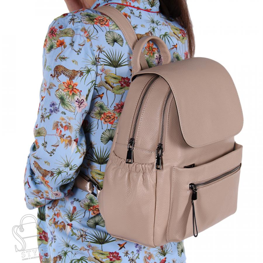 Рюкзак женский кожаный 6-716NN beige Natalle Navetta  в Нижнем Новгороде