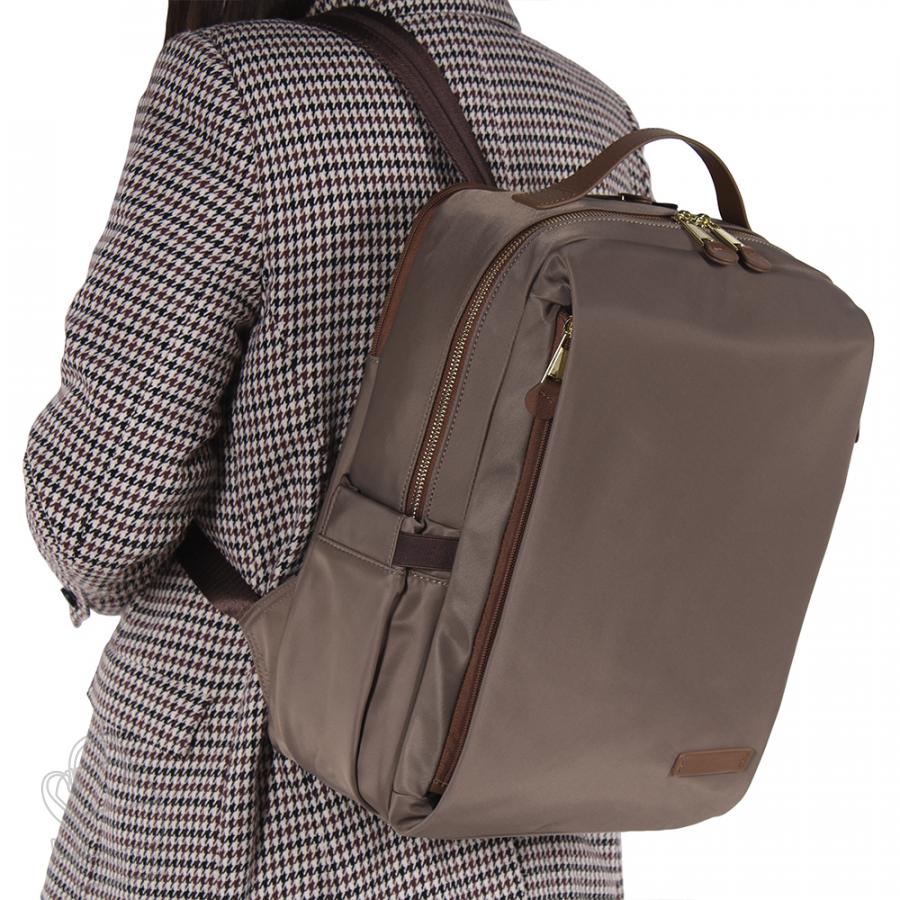 Рюкзак женский текстильный 16155 khaki Polina&Eiterou в Нижнем Новгороде