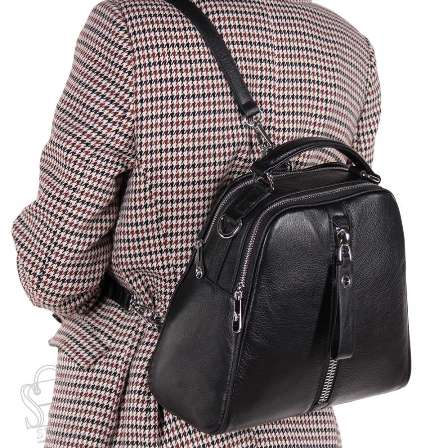 Рюкзак женский кожаный 99451 black Velina Fabbiano-Safenta/30 в Нижнем Новгороде