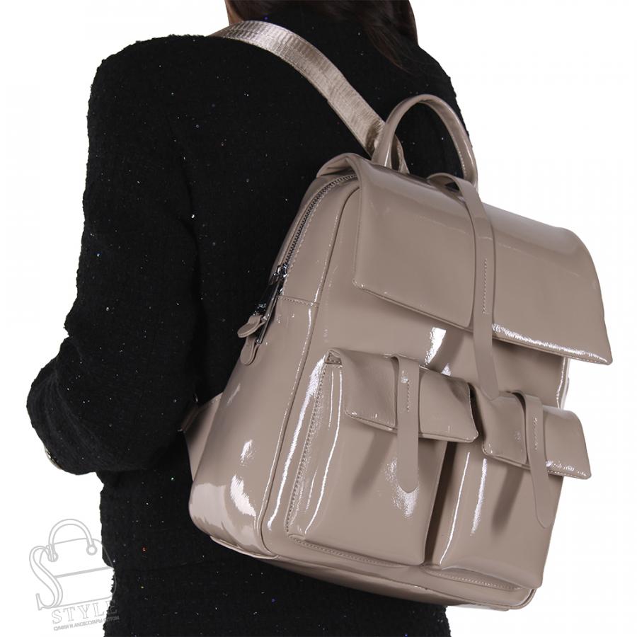 Рюкзак женский кожаный 18297-8 apricot Polina&Eiterou