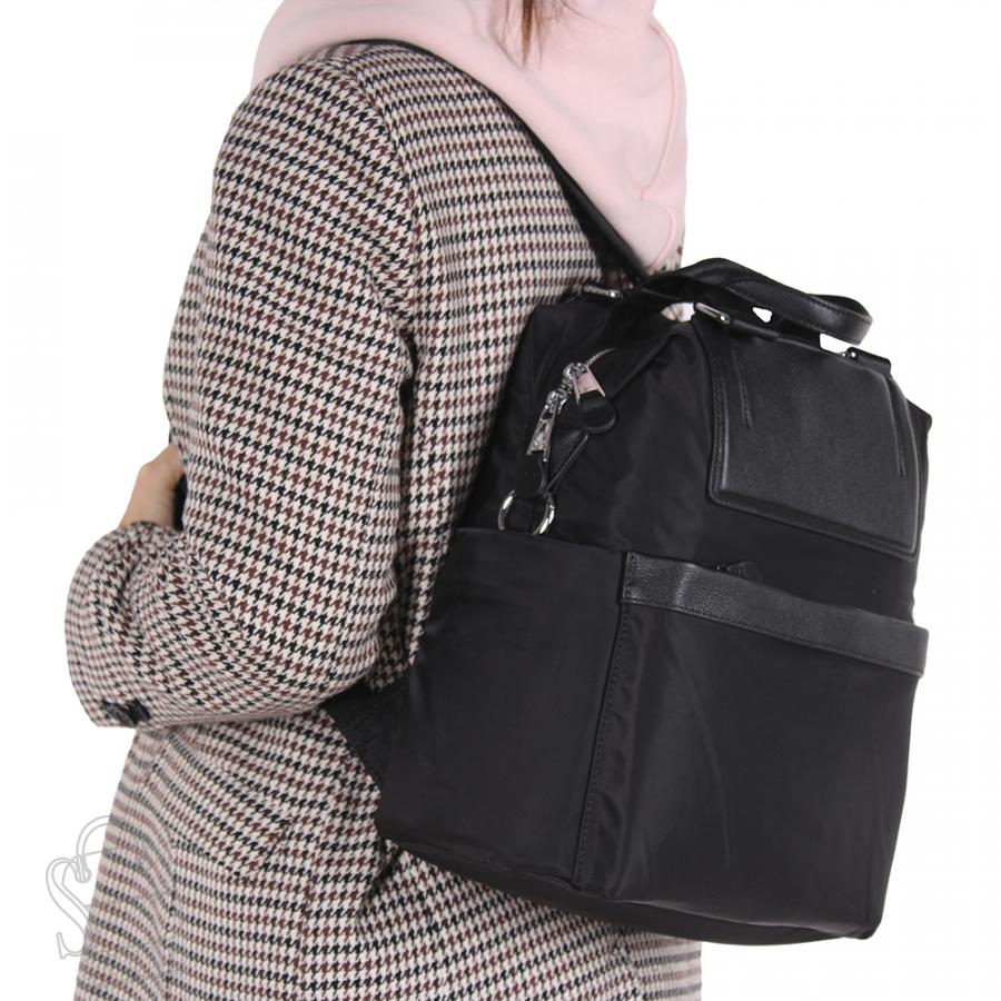 Рюкзак женский кожаный 23278 black Polina&Eiterou  в Нижнем Новгороде