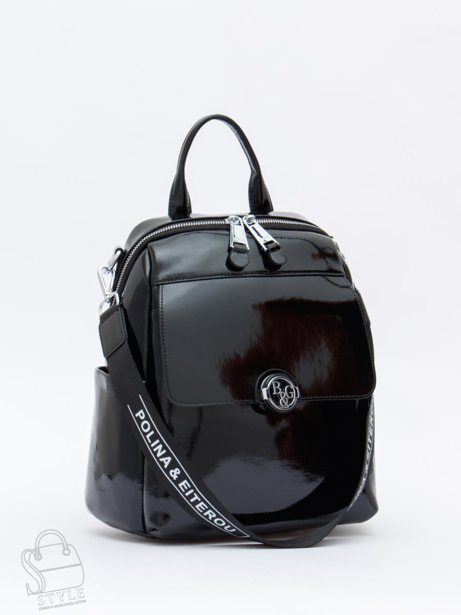 Рюкзак женский кожаный 21023-8 black Polina&Eiterou в Нижнем Новгороде