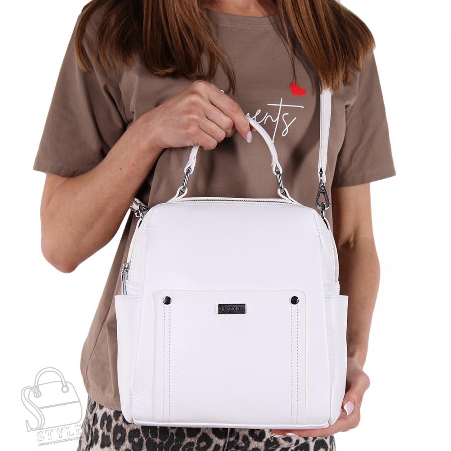 Рюкзак женский кожаный 99353-2 white Velina Fabbiano-Safenta/20 в Нижнем Новгороде