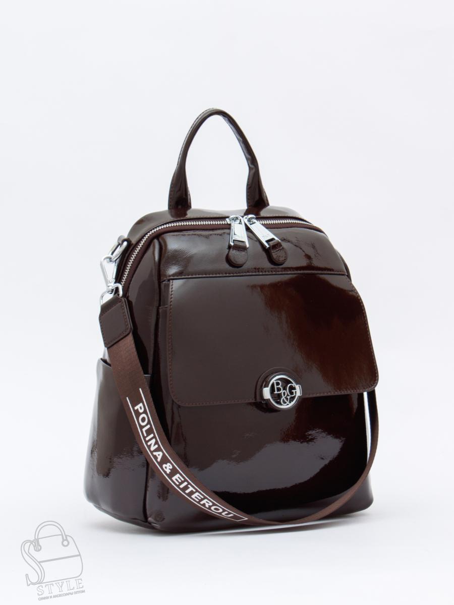 Рюкзак женский кожаный 21023-8 coffee Polina&Eiterou  в Нижнем Новгороде
