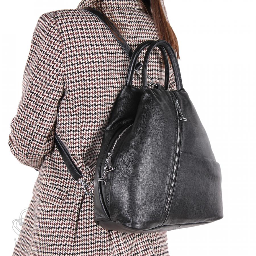 Рюкзак женский кожаный 18092 black Polina&Eiterou в Нижнем Новгороде