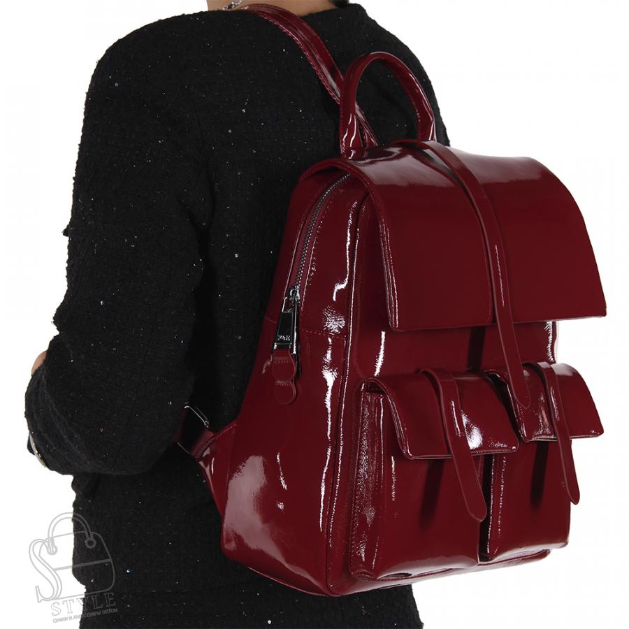 Рюкзак женский кожаный 18297-8 wine red Polina&Eiterou