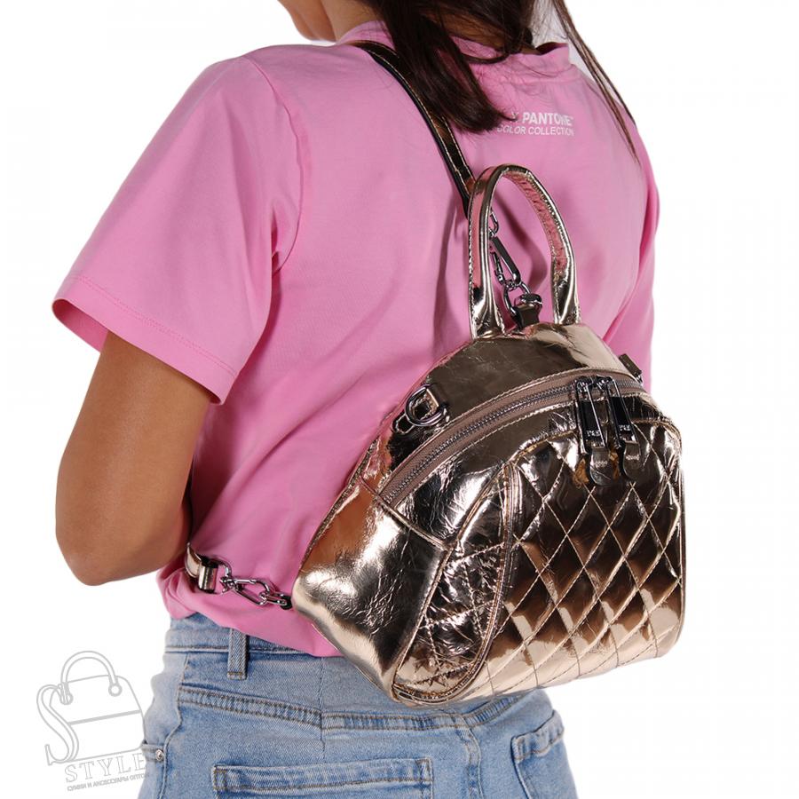 Рюкзак женский кожаный 21006 gold Polina&Eiterou/30 в Нижнем Новгороде