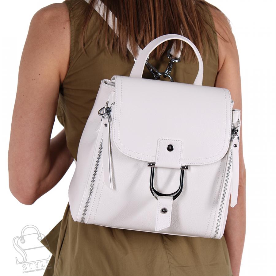 Рюкзак женский кожаный 1729Y white Polina&Eiterou в Нижнем Новгороде