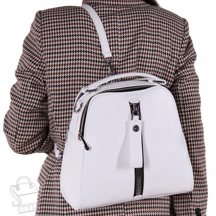 Рюкзак женский кожаный 99451 white Velina Fabbiano-Safenta/30 в Нижнем Новгороде
