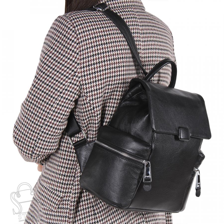 Рюкзак женский кожаный 18368 black Polina&Eiterou в Нижнем Новгороде