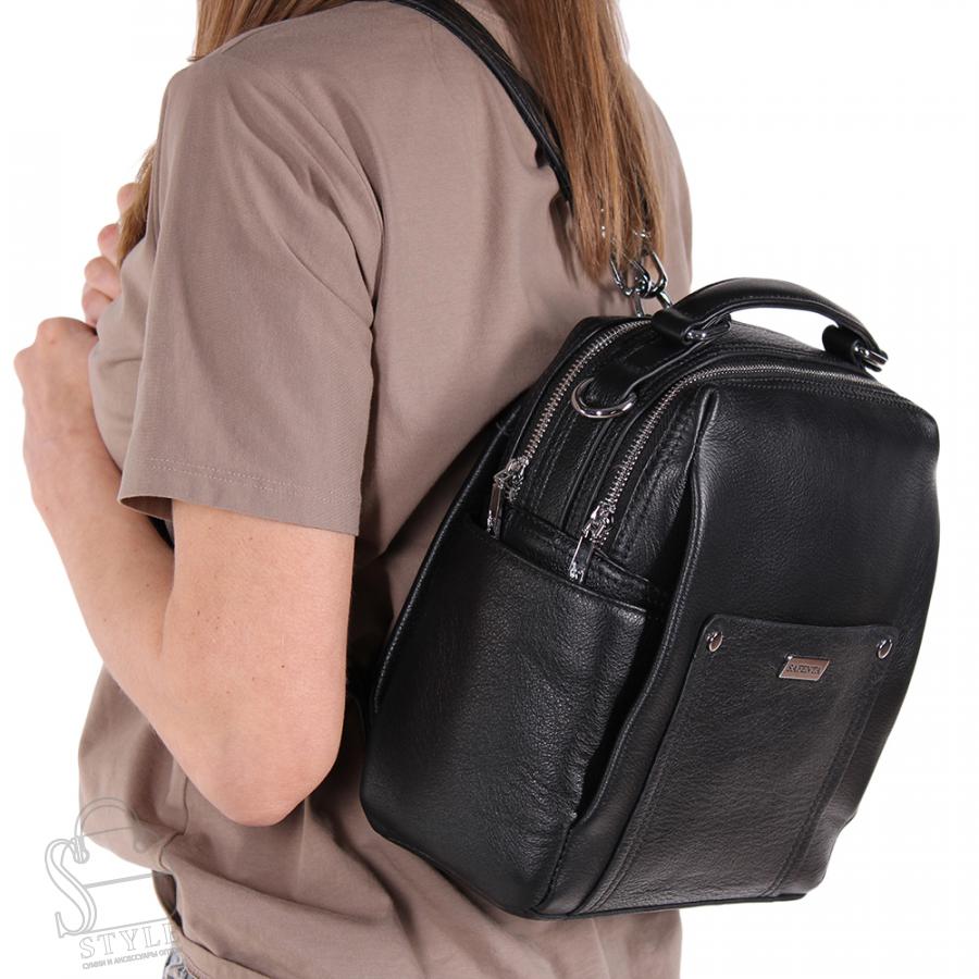 Рюкзак женский кожаный 99353-2 black Velina Fabbiano-Safenta/20 в Нижнем Новгороде