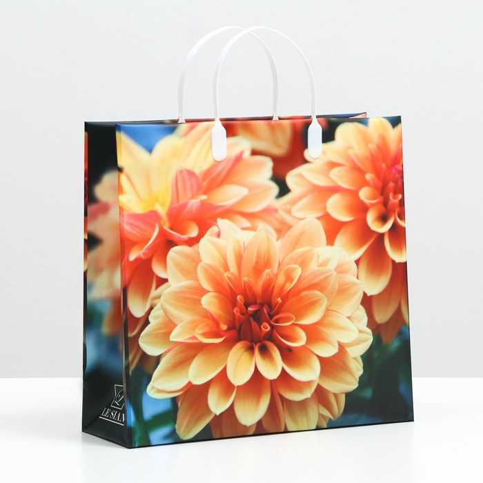 9634 Сумка пластик. BAM 163 (30*30см) средняя Георгины *20