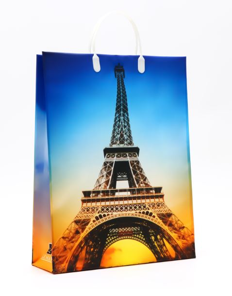 9941 Сумка пластик. BAL 155 (32*42*10см) большая Эйфелева башня *20