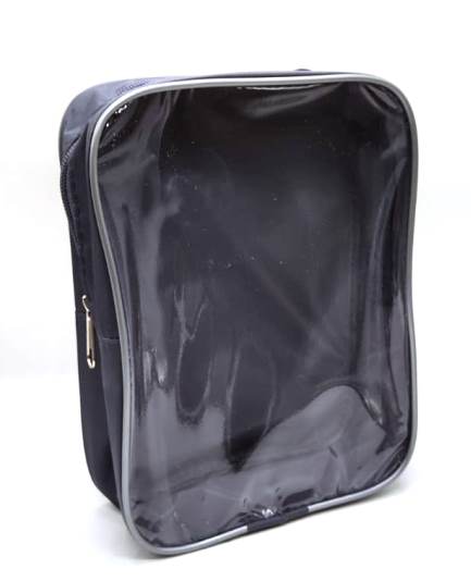 К320 Косметичка ПВХ (h22*16*6) Овал п/прозрачный синий