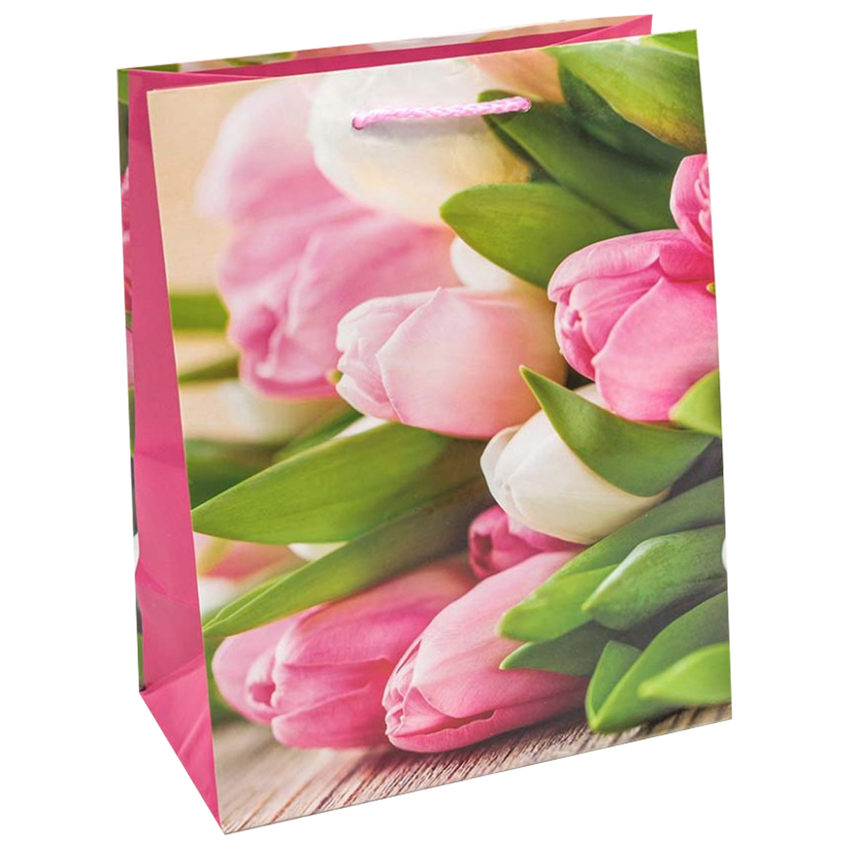 757 Сумка подар.ламинир.00019K (20*30*10) Цветы микс. 20