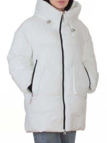8362 WHITE Куртка зимняя женская оверсайз (200 гр. холлофайбер)