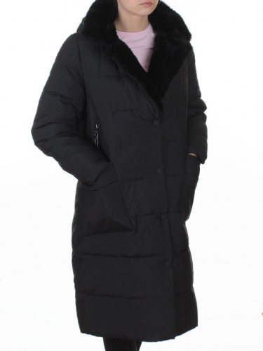 8806 BLACK Пальто зимнее женское (200 гр. холлофайбер)