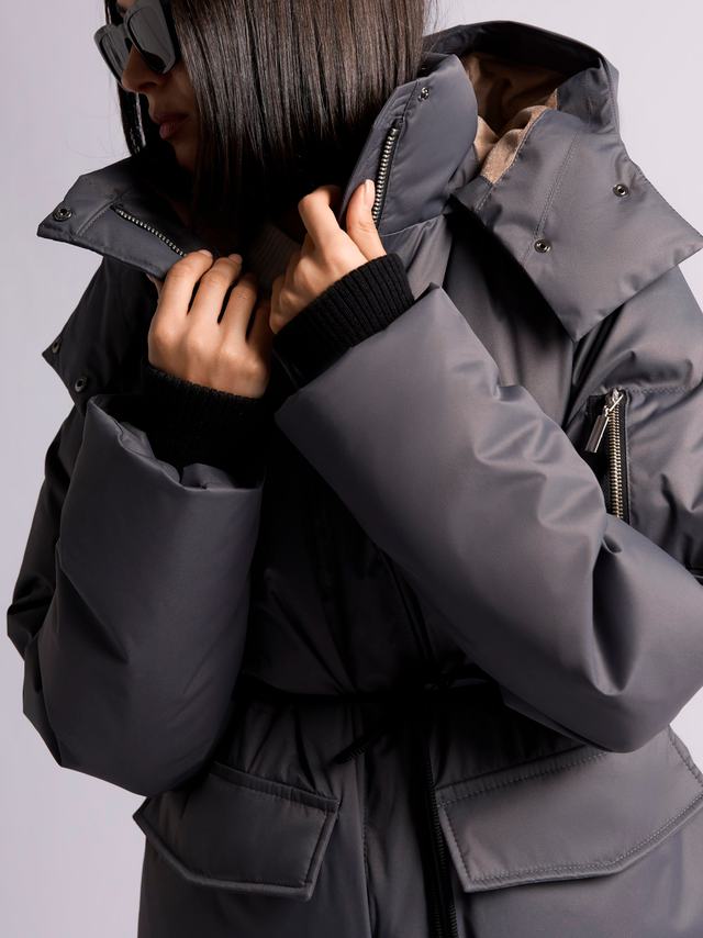 Ст.цена 30000р. Пуховик: В225-12-61 В225-12-61 Темно-серый 19-0201