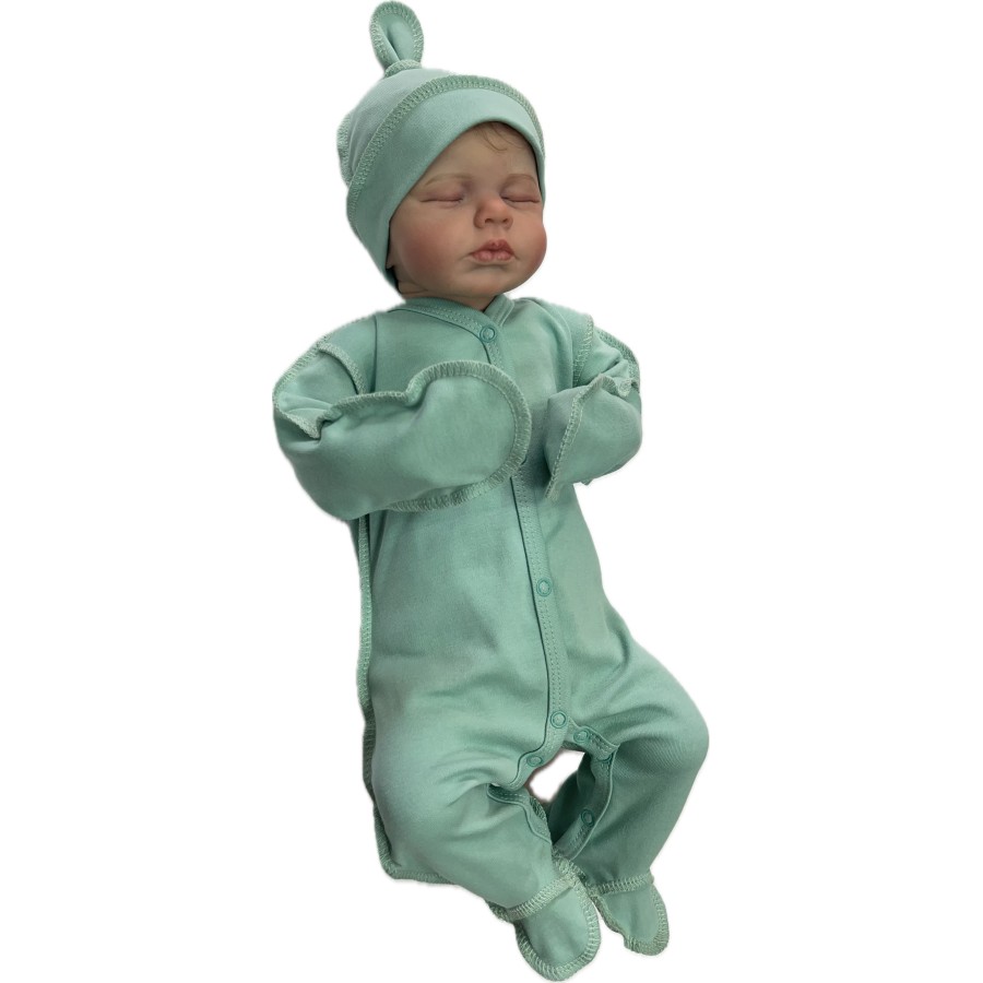 .80-29а ИНО Слип однотонный на кнопках с закрытыми ручками из интерлока , мятный.