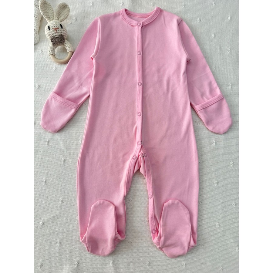 .80-29а ИНО Слип однотонный на кнопках с закрытыми ручками из интерлока , ярко-розовый.