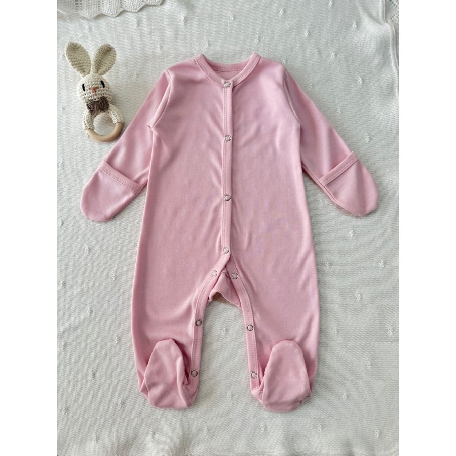 .80-29а ИНО Слип однотонный на кнопках с закрытыми ручками из интерлока , нежно-розовый.