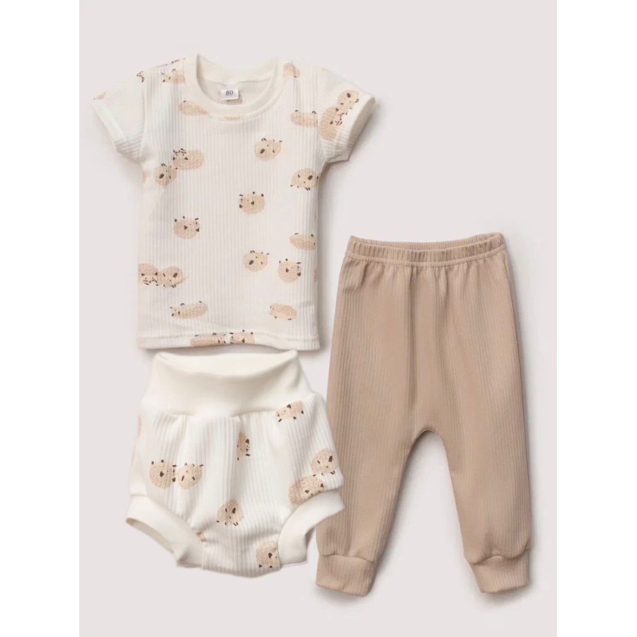 ..81-3 ИГЛ Комплект футболка + трусы на широком поясе + штанишки из интерлока,