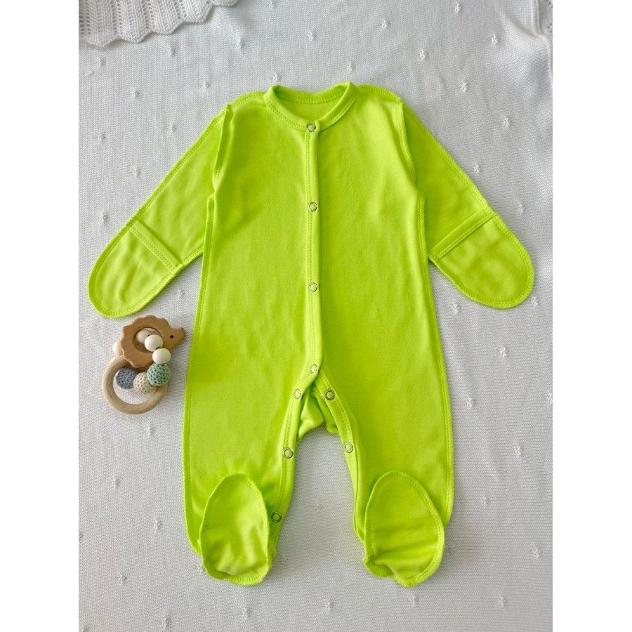 .80-29а ИНО Слип однотонный на кнопках с закрытыми ручками из интерлока , салатовый.