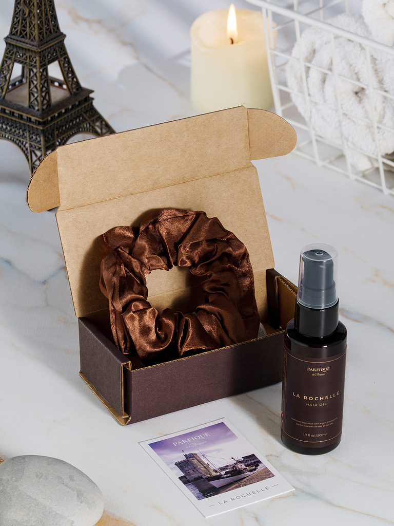 АКЦИЯ!! Несмываемое МАСЛО для ВОЛОС La Rochelle с ароматом по мотивам Lost Cherry от Tom Ford, 50 мл + фирменная коробка, открытка и резинка из шелка Армани.