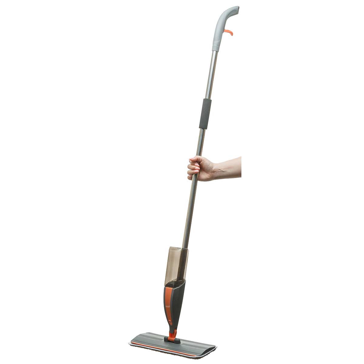 Швабра д/пола вертикальная LV-S02 с распылителем, 125см, с резервуаром для воды 0,5л, микрофибра 34*13см