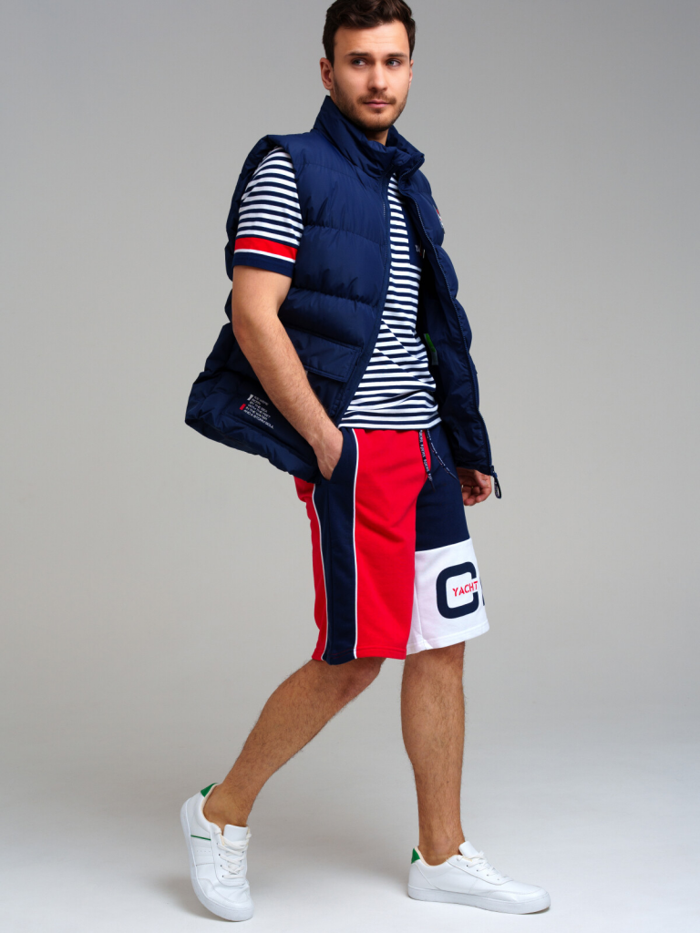 Шорты трикотажные для мужчин тёмно-синий,красный,белый 12456038