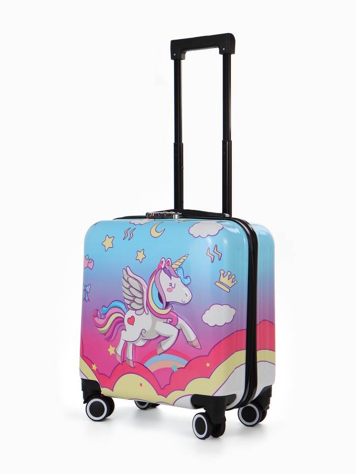 УЦЕНКА Чемодан детский, 41 л, отдел на молнии, с принтом, розовый/разноцветный