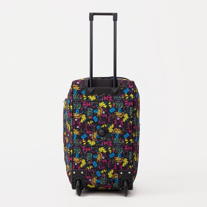 Сумка дорожная на колёсах, отдел на молнии с увеличением, наружный карман, длинный ремень, цвет синий