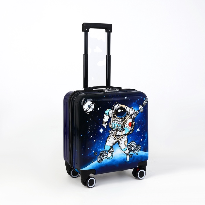 Чемодан детский на колёсах 41 л (S), на молнии, с кодовым замком, 4 колеса, синий