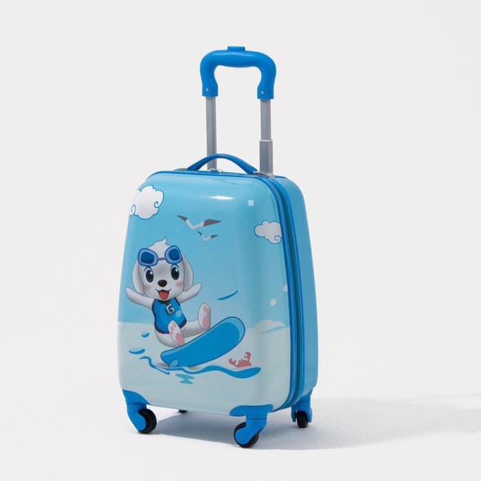 Чемодан детский 24 л (XS), отдел на молнии, цвет голубой