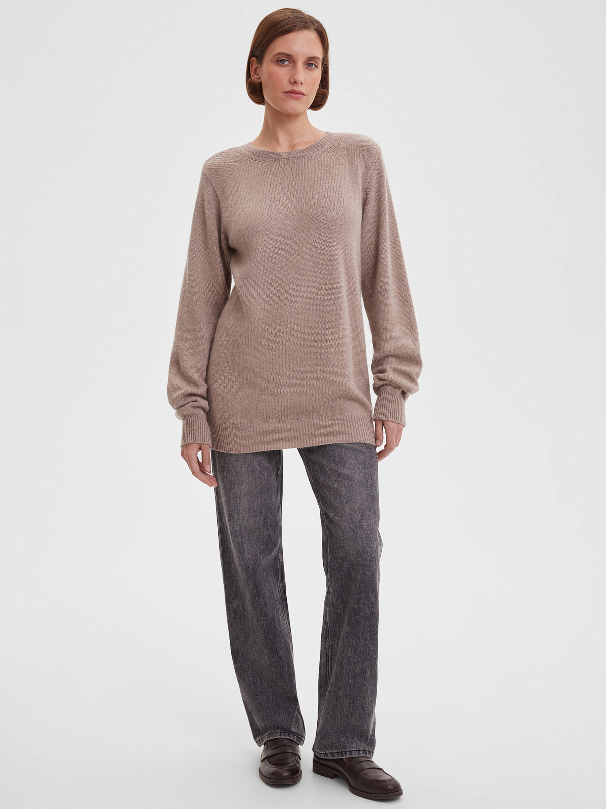 2954р3475рДжемпер удлиненный с ангорой, бежевый