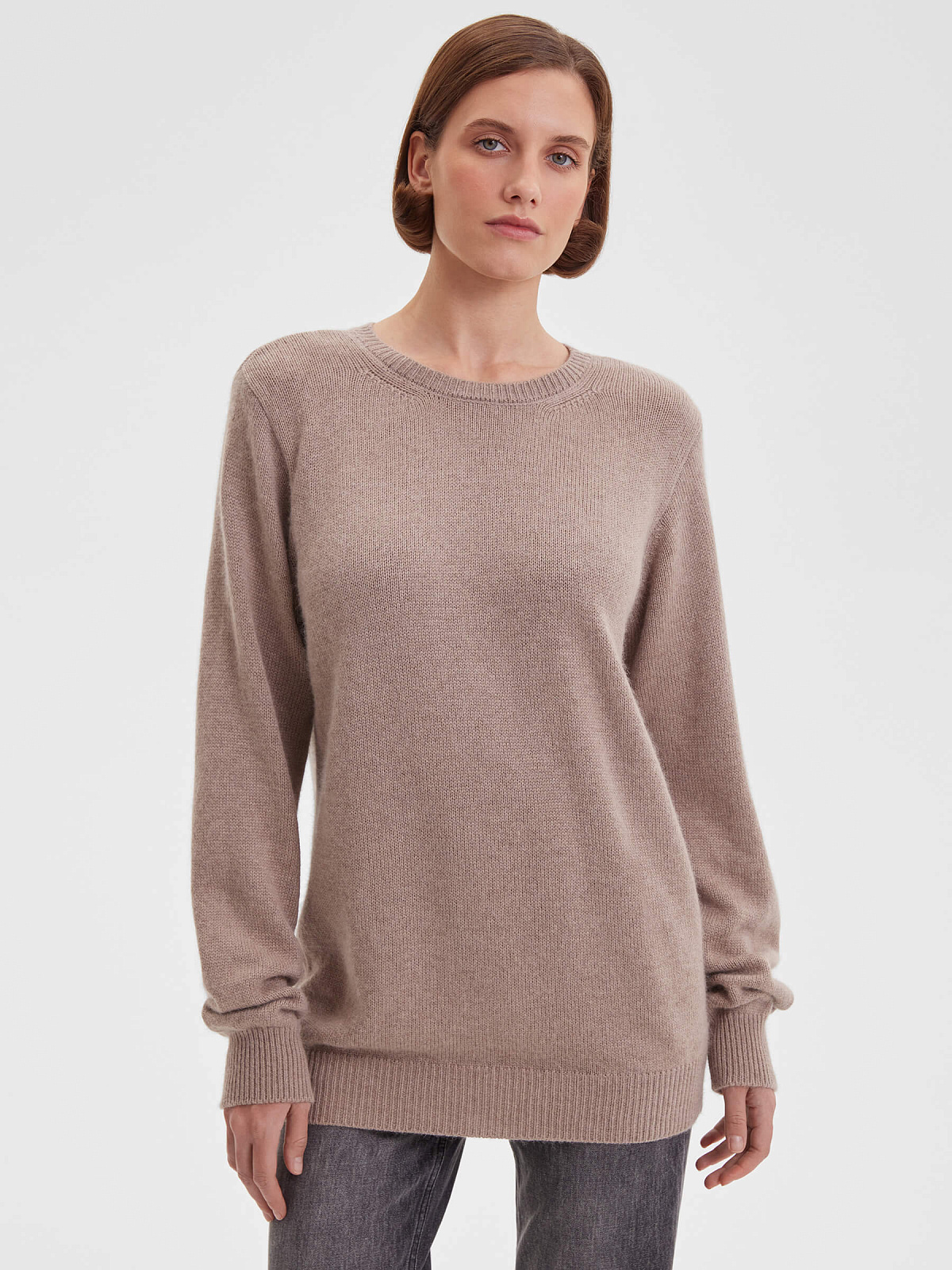 2954р3475рДжемпер удлиненный с ангорой, бежевый