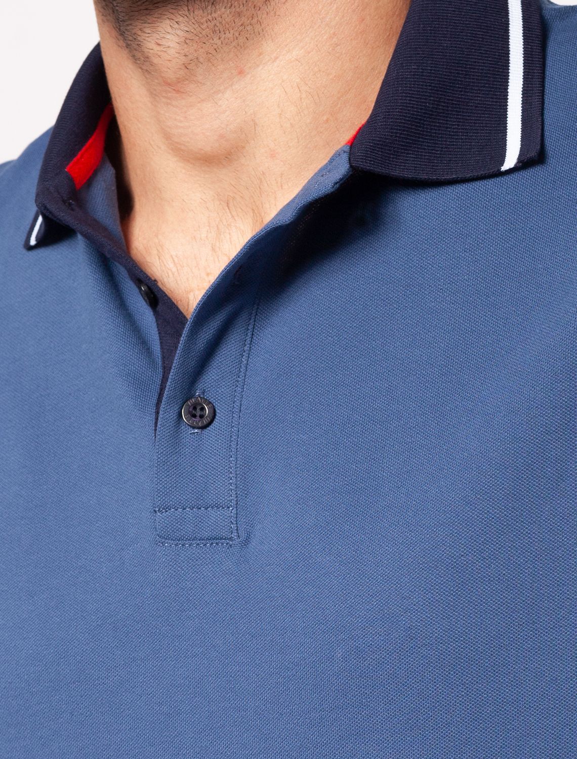 Футболка-поло из трикотажа пике с эластаном