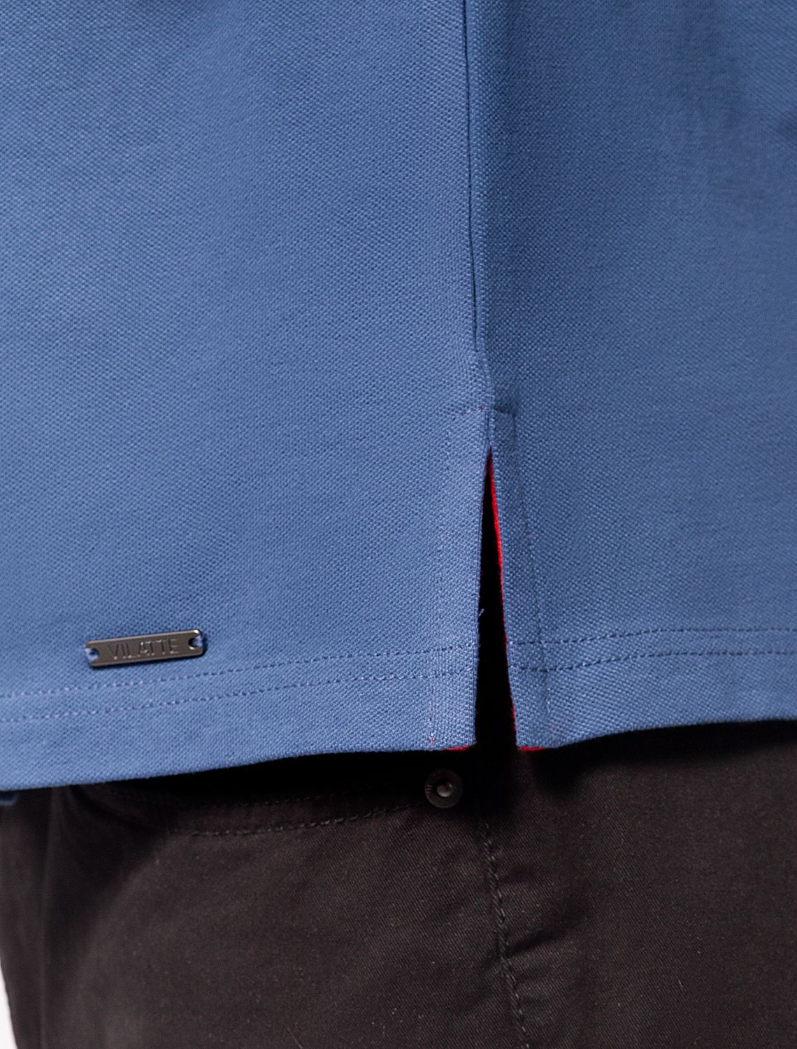 Футболка-поло из трикотажа пике с эластаном