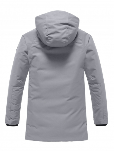 Парка зимняя мужская с капюшоном серого цвета 9533-1Sr