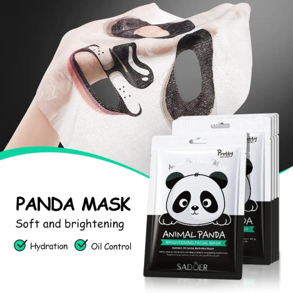 Маска - муляж для лица Animal PANDA мордашка ПАНДА 25г (SD-58628)