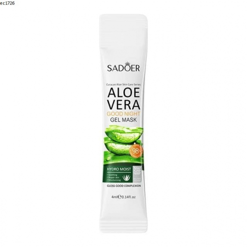 SADOER  Маска - Гель для лица Ночная ALOE VERA Успокаивающая с АЛОЭ  (4мл * 20 штук)  (SD-01114)