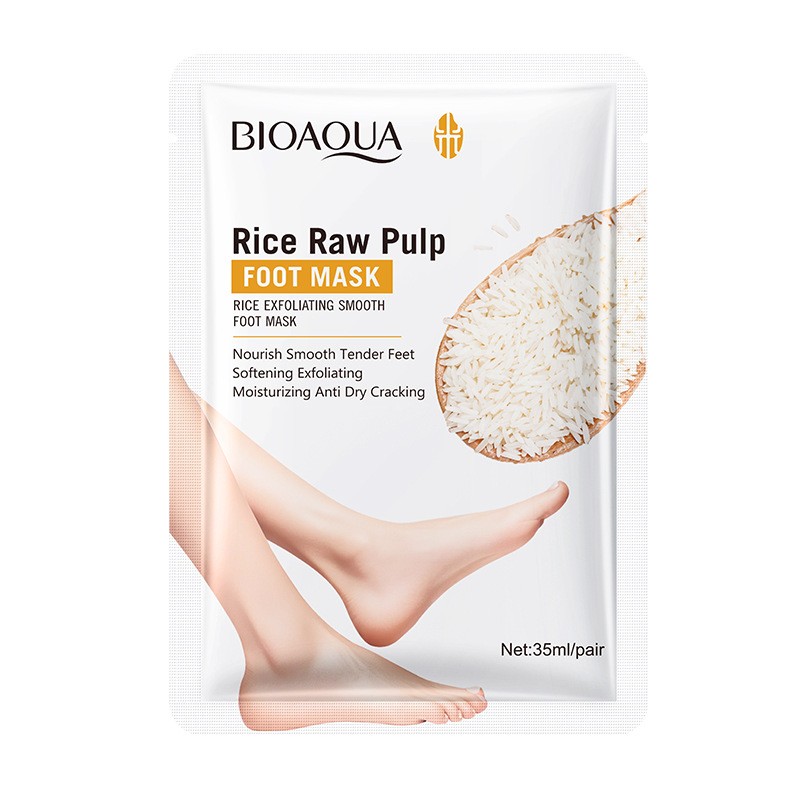 Маска-носочки для ног увлажняющая с экстрактом Риса BIOAQUA, 1 пара.