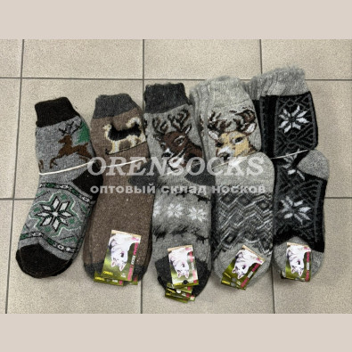 МУЖСКИЕ ТЕРМО-НОСКИ ВЯЗАНЫЕ ИЗ ШЕРСТИ, МАХРА С НАЧЕСОМ AXTEKC