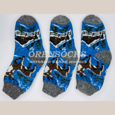 МУЖСКИЕ ТЕРМО-НОСКИ ВЯЗАНЫЕ ИЗ ШЕРСТИ, МАХРА С НАЧЕСОМ AXTEKC