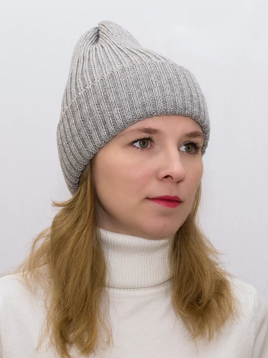 Шапка зимняя женская Эдисон (Цвет серый), размер 54-58, шерсть 50%