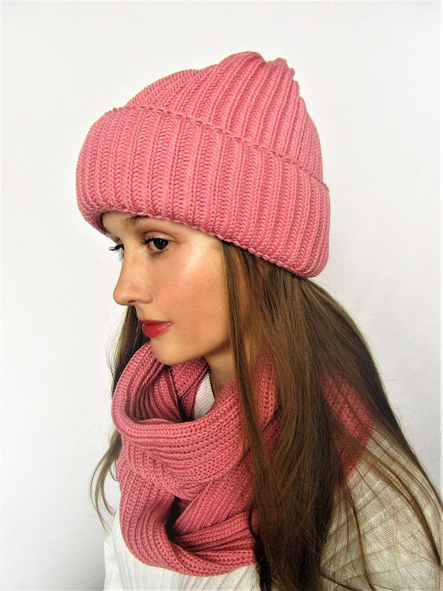 Снуд восьмерка женский Гелла (Цвет коралл), Один размер