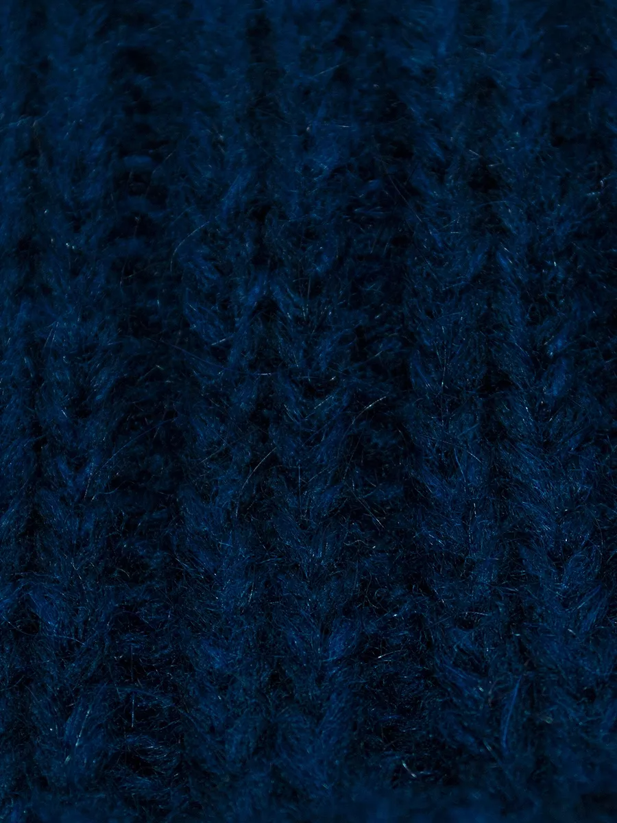 Шапка зимняя женская Жизель (Цвет синий), размер 56-58, шерсть 50%, мохер 30%