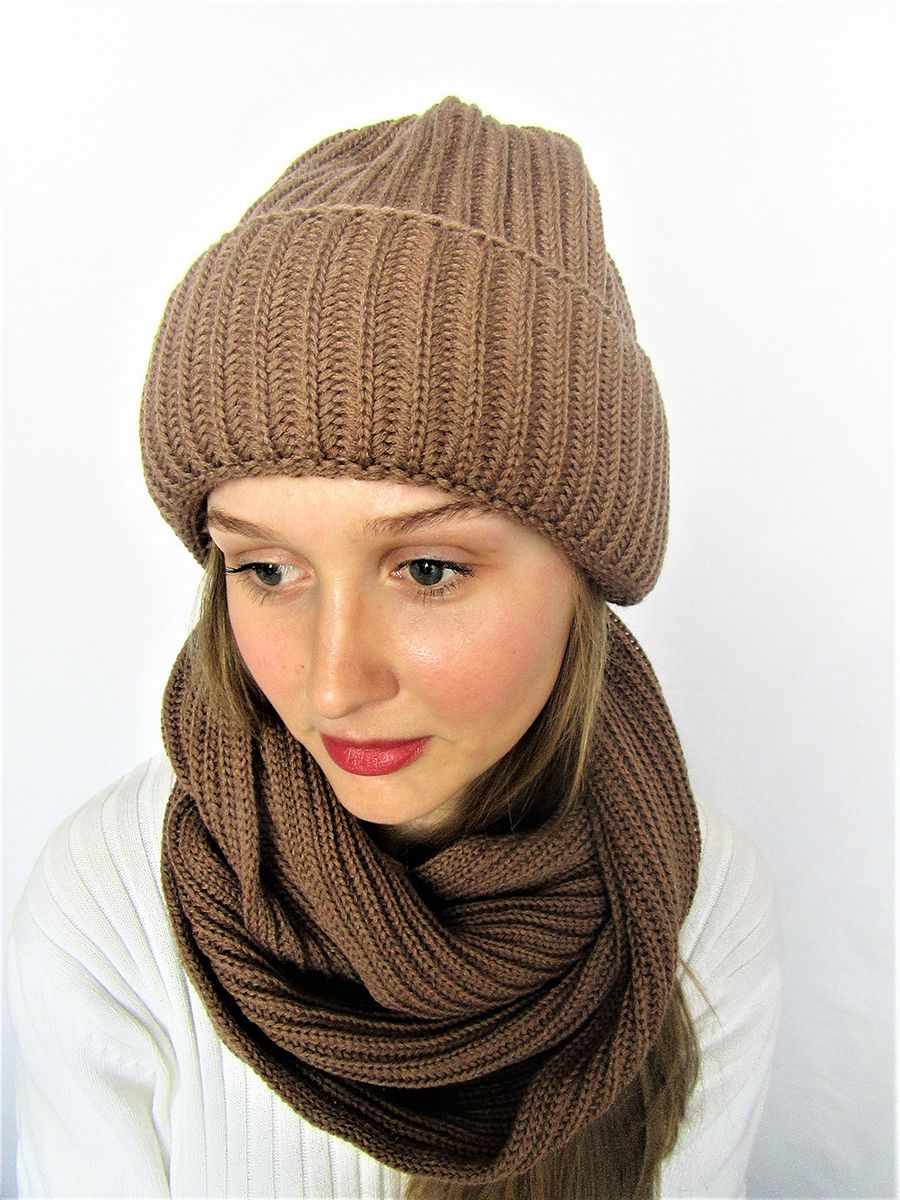 Снуд восьмерка женский Гелла (Цвет коричневый), Один размер